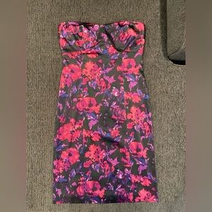 Lauren Ralph Lauren Multi Color Strapless 100% Silk Dress Size 6.